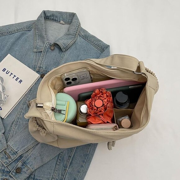 Canvas Crossbody Bag for Women Large Capacity Travel Daily Use Purse - Picture 6 of 7